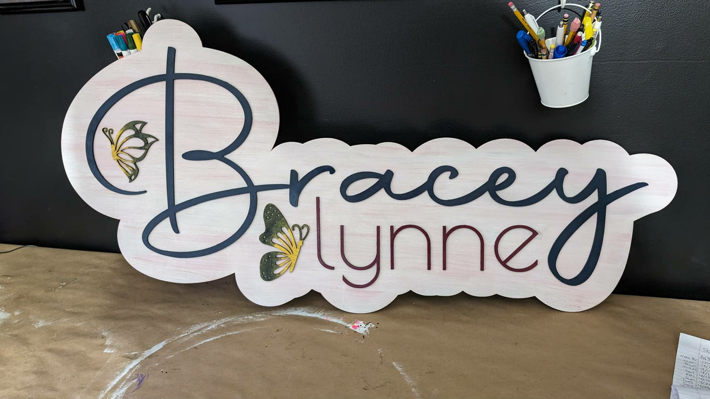 Bubble Outline Layered Names