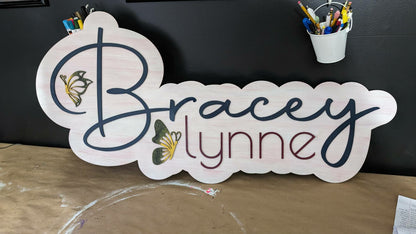 Bubble Outline Layered Names