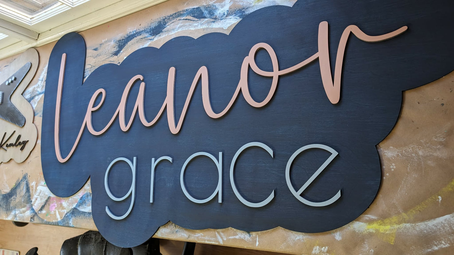 Bubble Outline Layered Names